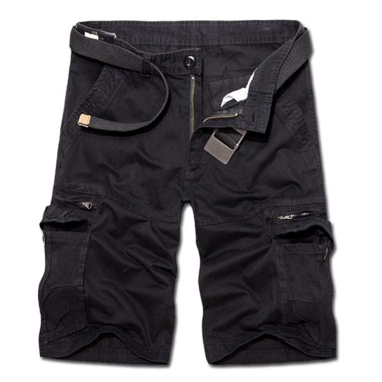 Pantaloni Scurți Cargo Casual pentru Bărbați, Culoare Solidă, Respirabili, cu Buzunare Multiple, Pantaloni Scurți de Plajă