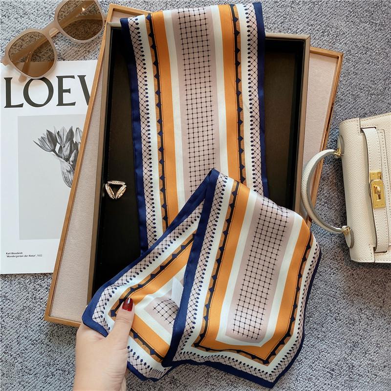 Print Skinny Satin Silk Scarf for Women 15*145cm Hair Bands Neck Tie Belt Headband Lady Wraps Foulard Headkerchief Bandana