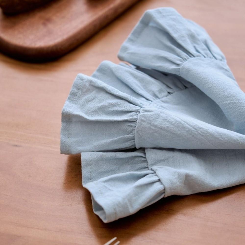 Party Decoration Solid Color Ruffled Placemat Simple Cotton Heat-Insulating Placemat Decorative Round Napkin Kitchen
