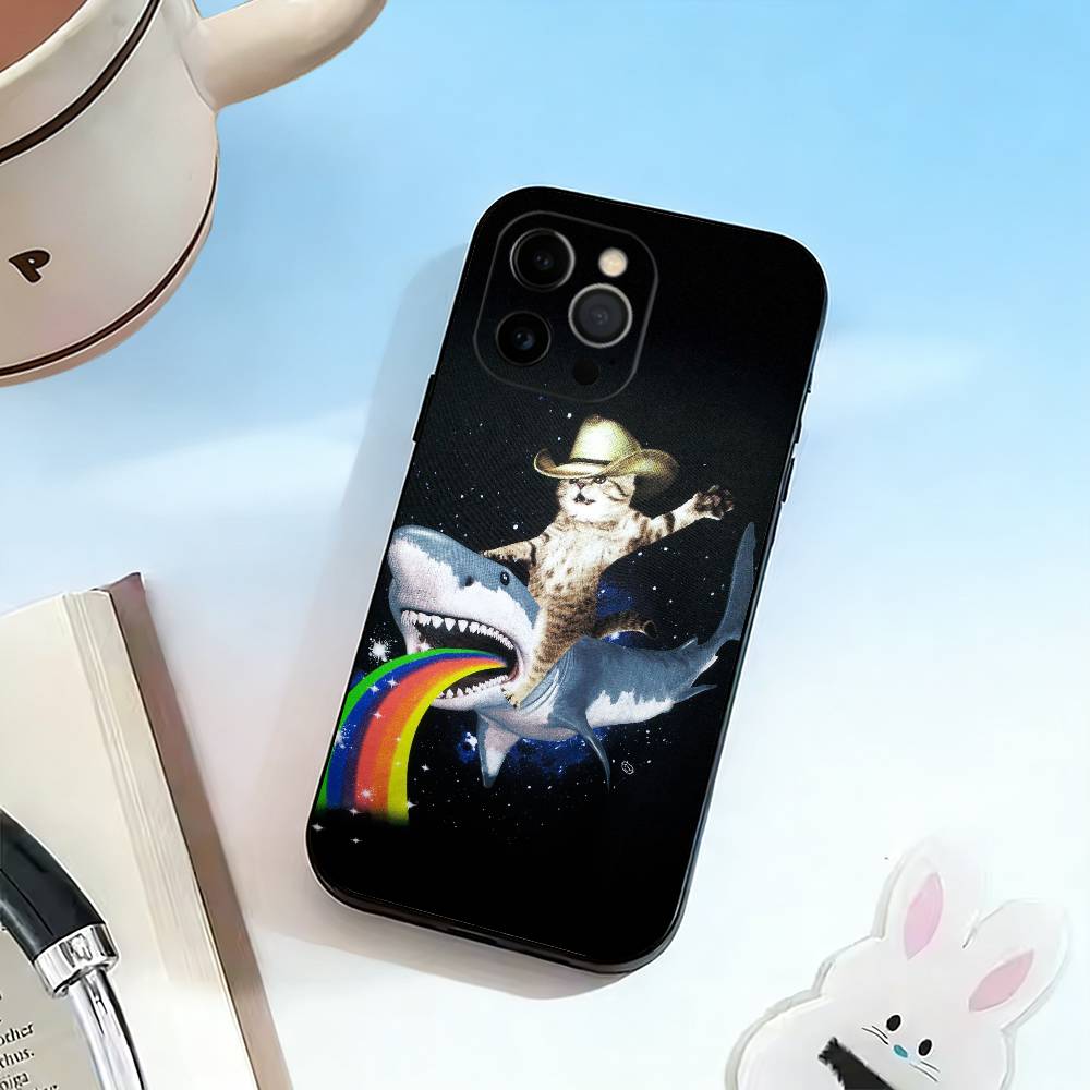 Cute N- Nyan C- Cat Phone Case Silicone Soft For IPhone 17 16 15 14 13 12 11 X XR Plus Pro Max Plus