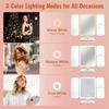 Folding Makeup Mirror LED Lights Dorm Dressing Mirror Beauty Light Up Your Fill Light 270° Smart Complementary Makeup Mirror