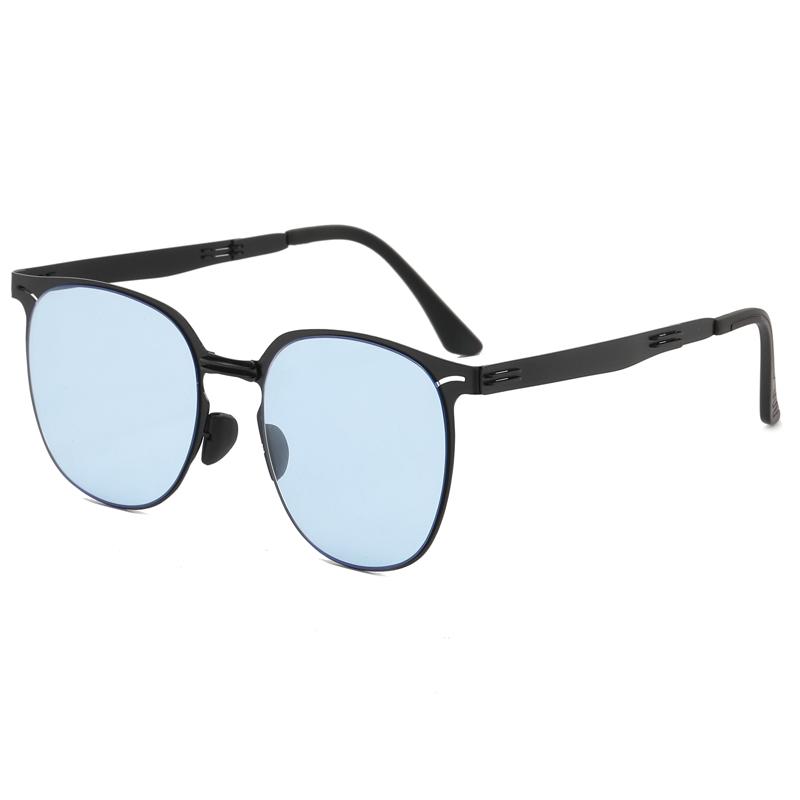 BY8105 Foldable Metal Square Frame Sunglasses for Women Retro Korean Style with European and American Driving Trend