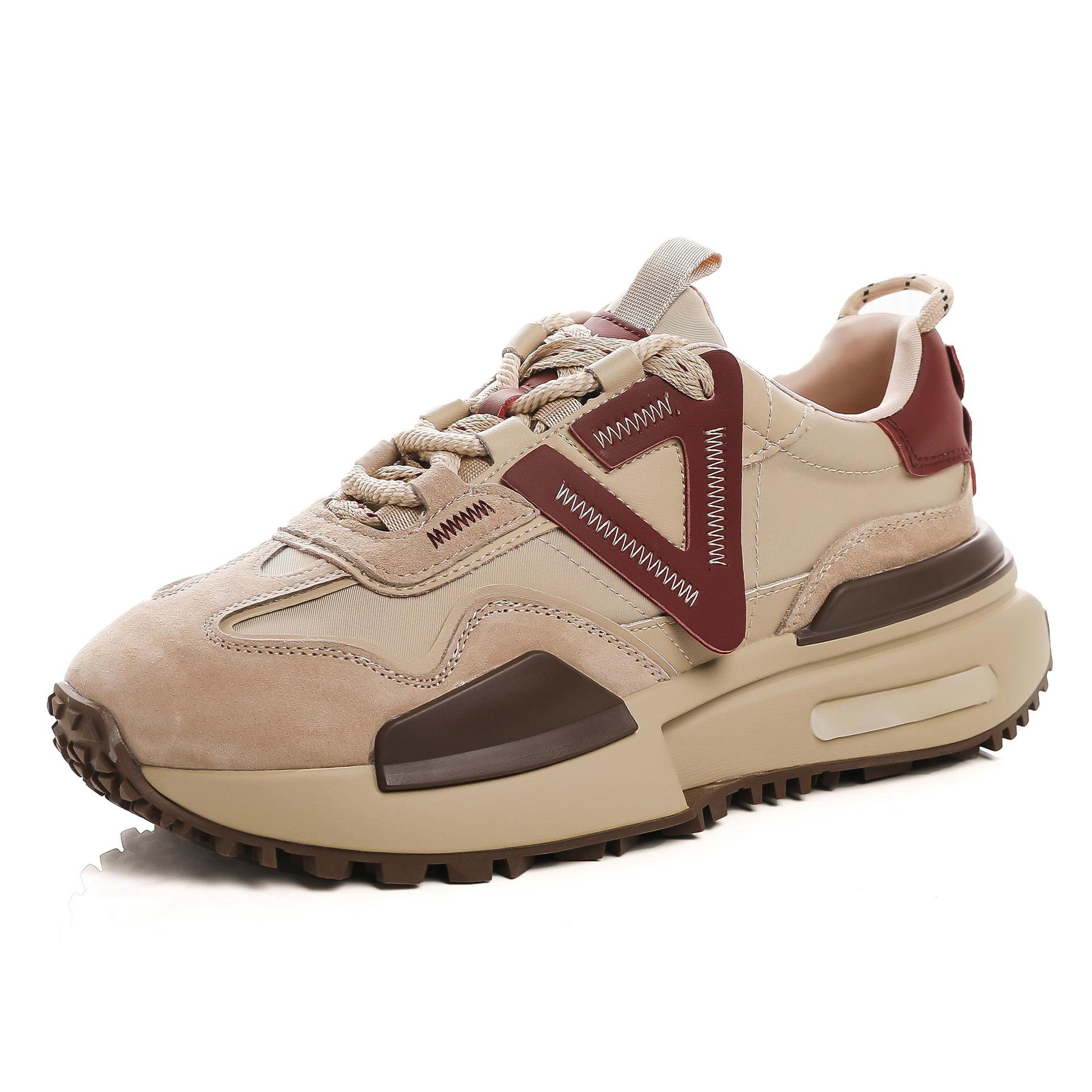 Niche design thick-soled heightening color matching high-value women s shoes autumn sports and leisure shoes 35 4668₽