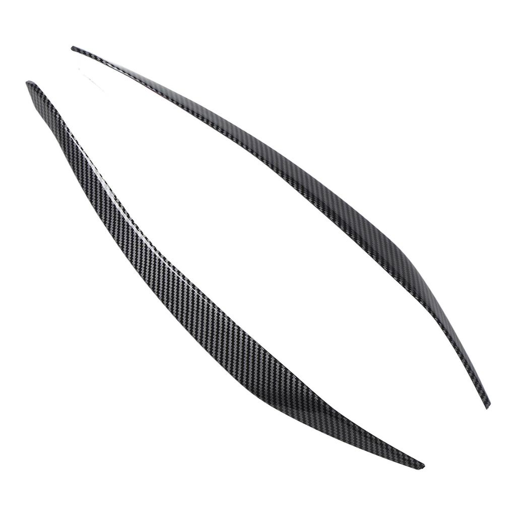 Front Headlight Eyebrow Cover ABS Black Front Headlight Lamp Eyebrow Cover Trim for 5 Series F10 LCI 2014 to 2016
