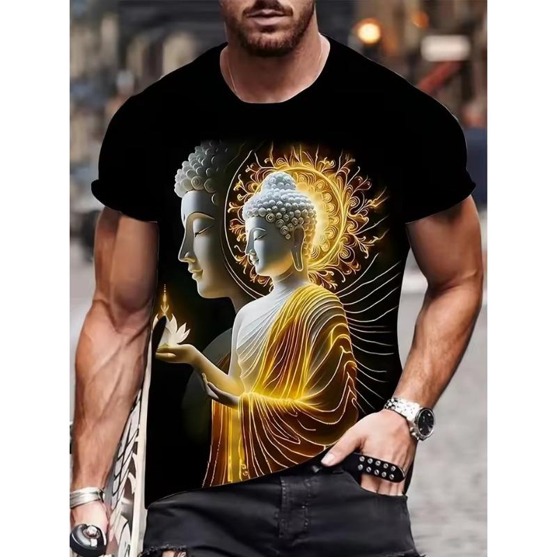 3D Print Buddha Shakyamuni Buddhist T Shirt Ancient India Spiritual Totem Streetwear T-shirts Summer Fashion Mens Clothing