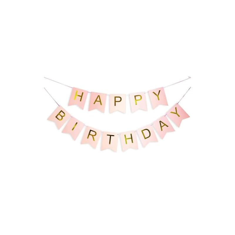 Pink Gold Happy Birthday Paper Letter Garland, Pink Gold Birthday Decorations, Garland, Birthday Banner, Birthday Decorations, Birthday Decorations,