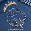 Wedding Bride Headgear Crown White Wedding Dress Birthday Hair Accessories Korean Luxury Atmospheric Necklace Earrings Three-Piece Set Women