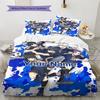 Blue Lock Soccer Custom Name Pattern Bedding Quilt Set Quilt Cover Pillowcase Home Birthday Gift(1 * Duvet Cover + 2 * Pillowcase, Without Core)