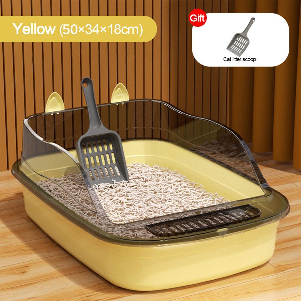 

Напівзакритий котячий лоток великої місткості котячий туалет миска для чищення знімні піддони для домашніх тварин зоомагазин жовтий