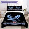 Crystal Palace FC Pattern Bedding uilt Set uilt Cover Pillowcase Home Decoration Birthday Gift (1 * duvet cover + 2 * pillowcase without core)