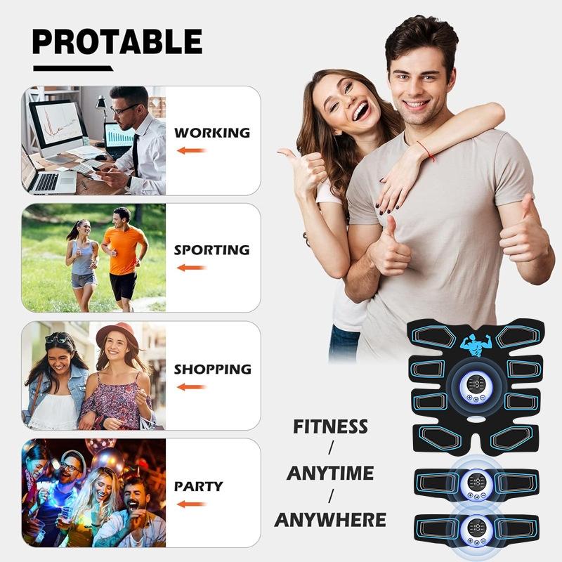 EMS Core Sculpting Device Electric Abdominal Trainer for Home Fitness Belly Fat Reduction Muscle Toning