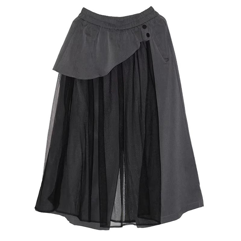 XITAO Patchwork Mesh Elastic Waist Female Pant ZMY1343