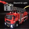 1:50 Scale Fire Engine Car Model Toy Metal Die-cast Water Spray Light Sound Pull Back Engineering Vehicle Models Boys Gifts