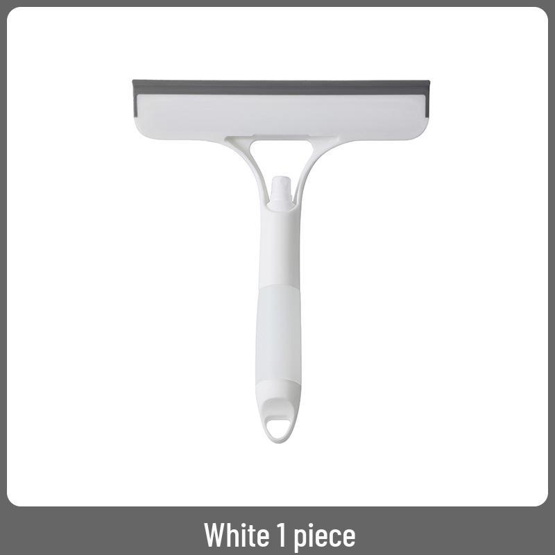 Dual Brush & Squeegee Glass Cleaner - 3-in-1 Multi-purpose Scrubber with Scouring Pad and Sponge