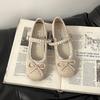 Gentle Bow Pearl Mary Jane Shoes Women's Spring New Temperament Elegant Single Shoes