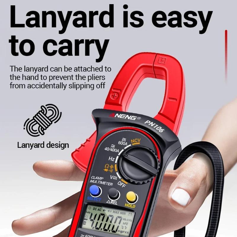2026 ANENG PN106 Clamp Meter Digital Multimeter AC/DC Current Voltage Tester 600A High Precision 4000 Counts Tester Multifunctional Electrician Tools