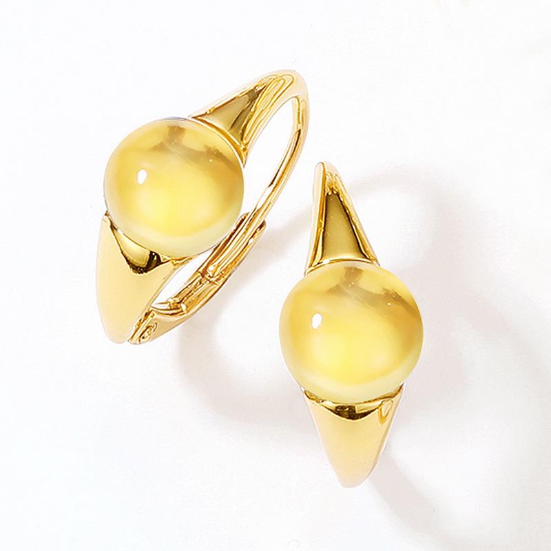 Cross-Border Egg-Shaped Candy Earrings for Women: S925 Silver, Colored Gemstones, European & American Classic Fashion.