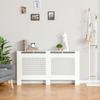 MDF Radiator Cover, Slats, Living Room, Bedroom, Hallway, 151.5 x 19 x 82 cm, White