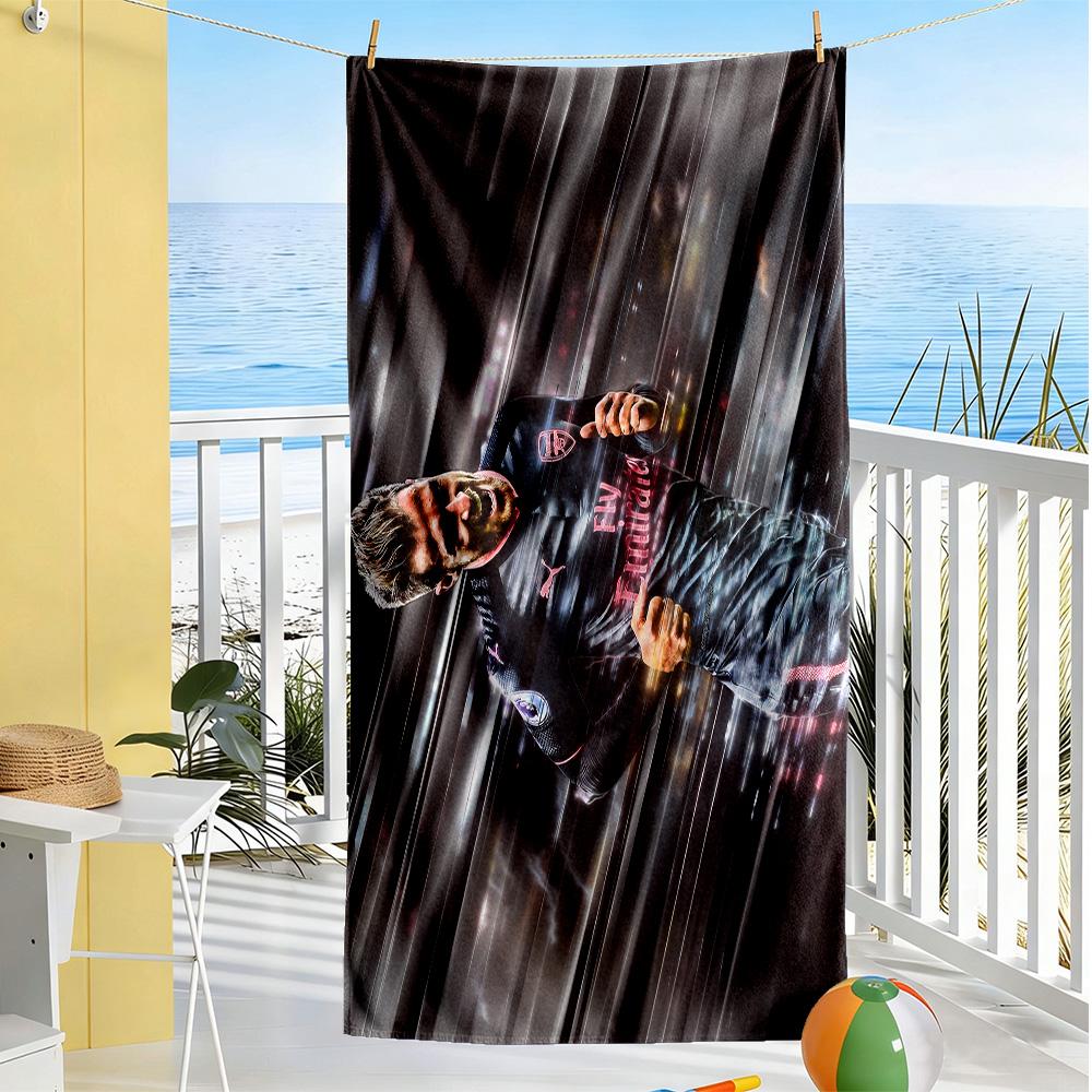 Dynamic Soccer Celebration Beach Towel Soft Durable Quick-Dry Comfortable Lightweight Perfect for Traveling Yoga Camping and Swimming
