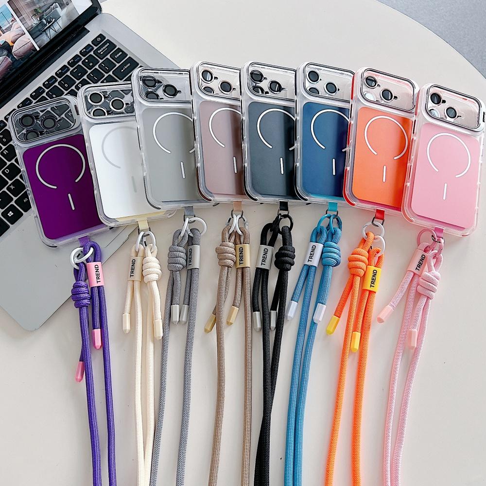 Ενισχυμένο Λουράκι Κορδόνι Anti-loss Crossbody Θήκη Για iPhone 17 16 Pro Max 11 12 13 14 15 Plus Αναδιπλούμενο Κάλυμμα με Μαγνητικό Κάλυμμα και Βάση