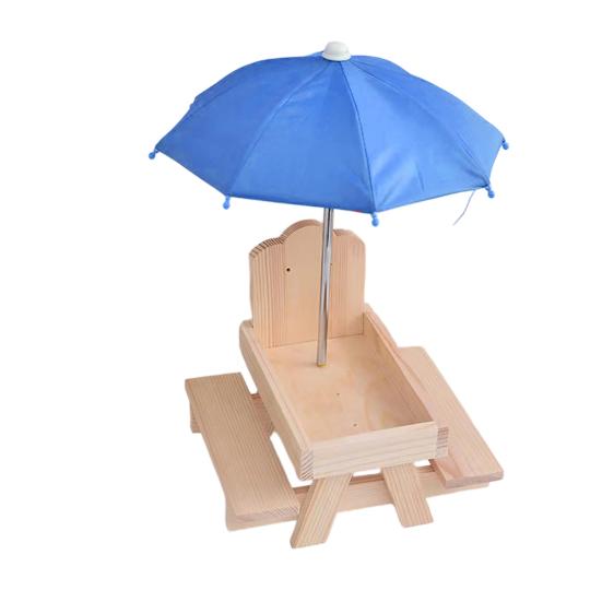 Baizihuahu Squirrel Feeder with Umbrella, Feeders for Outside, Picnic Table Feeder, Chipmunk Hold Corn, Corn Cob, Peanut Garden Yard Patio Tree Decor