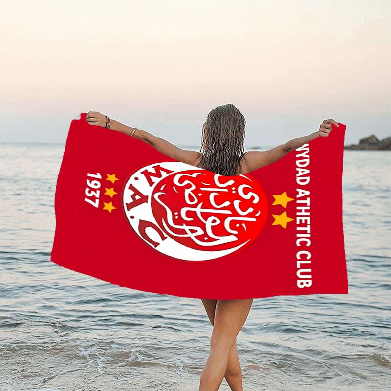 1pc Football Team (53) Beach Towel, Beach and Seaside Swimming Pool Equipment, Fashion Pattern, Rectangular, Travel Essentials