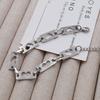 Hip-Hop Style Personality Simple Titanium Steel Hand Jewelry Love Shape Square Titanium Steel Non-Fading Bracelet Women