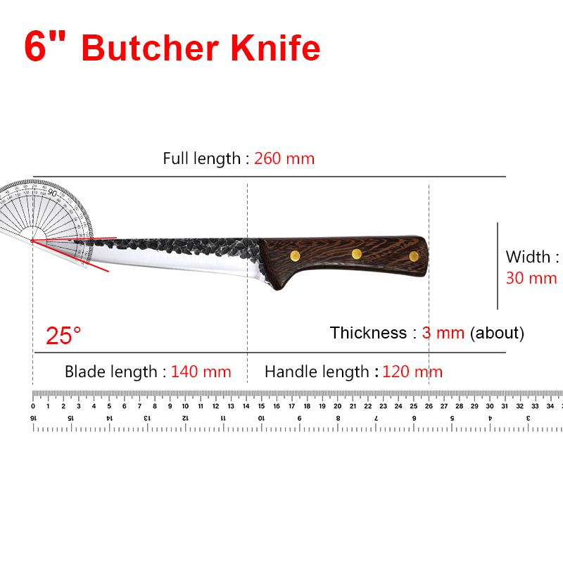 Stainless Steel Meat Cleaver Boning Knife Forging Kitchen Chef Butcher Knife Slicing Fish Knife Wood Handle Cooking Tools