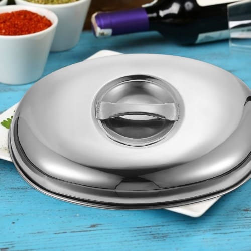 Stainless Steel Steak Lid, Food Lid, Steam Cover, Polished Steak Cover, Portable Food Steamer Cover for Home and Commercial Use, Suitable for Outdoor