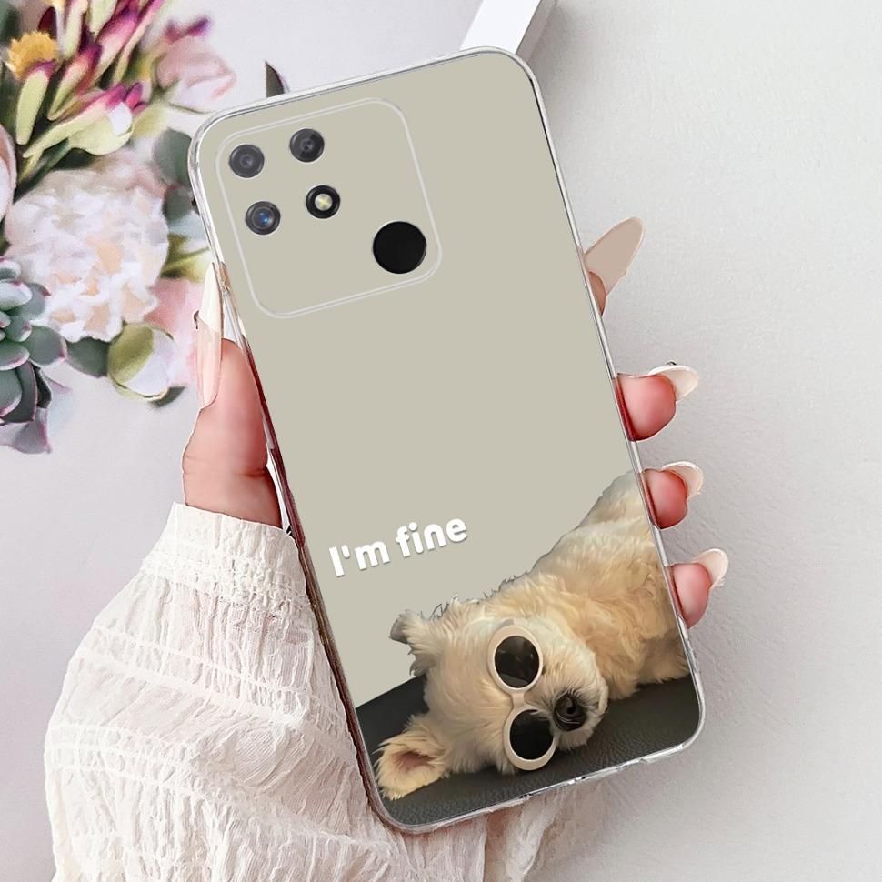 Soft Full RMX3430 Protective Cover For Realme Narzo 50A Casing Cat Pattern For Realme Narzo 50A Narzo50A Silicone Covers Case