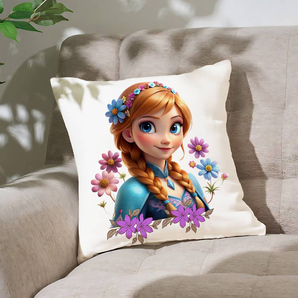 F-Frozen Pillow Case Cushion Cover Soft Cute Throw Pillow Case For Car Sofa Pillowcase Polyester With Zipper
