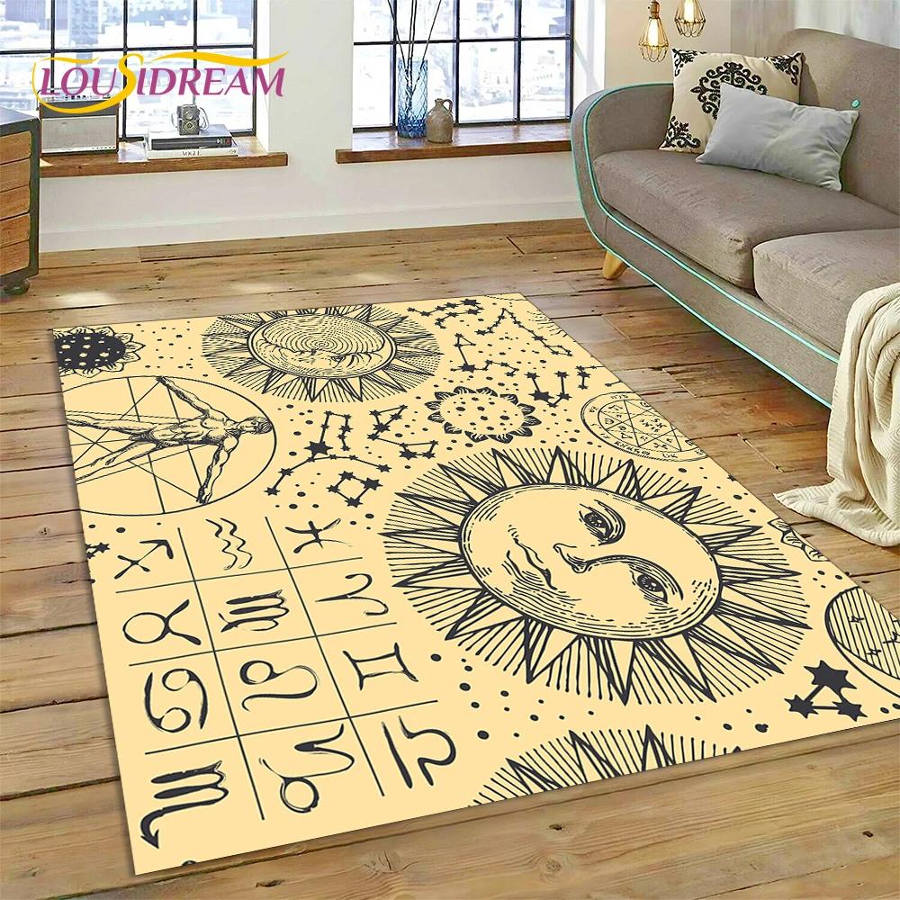 Tajemný tarot Sun Moon Mandala Kouzelný koberec do ložnice Obývací pokoj Domácí dekorace na pohovku, dětská hra Velká dekorační podložka na podlahu