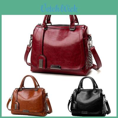 Elegant Women's Pu Leather Shoulder Bag With Soft Material And Retro Design