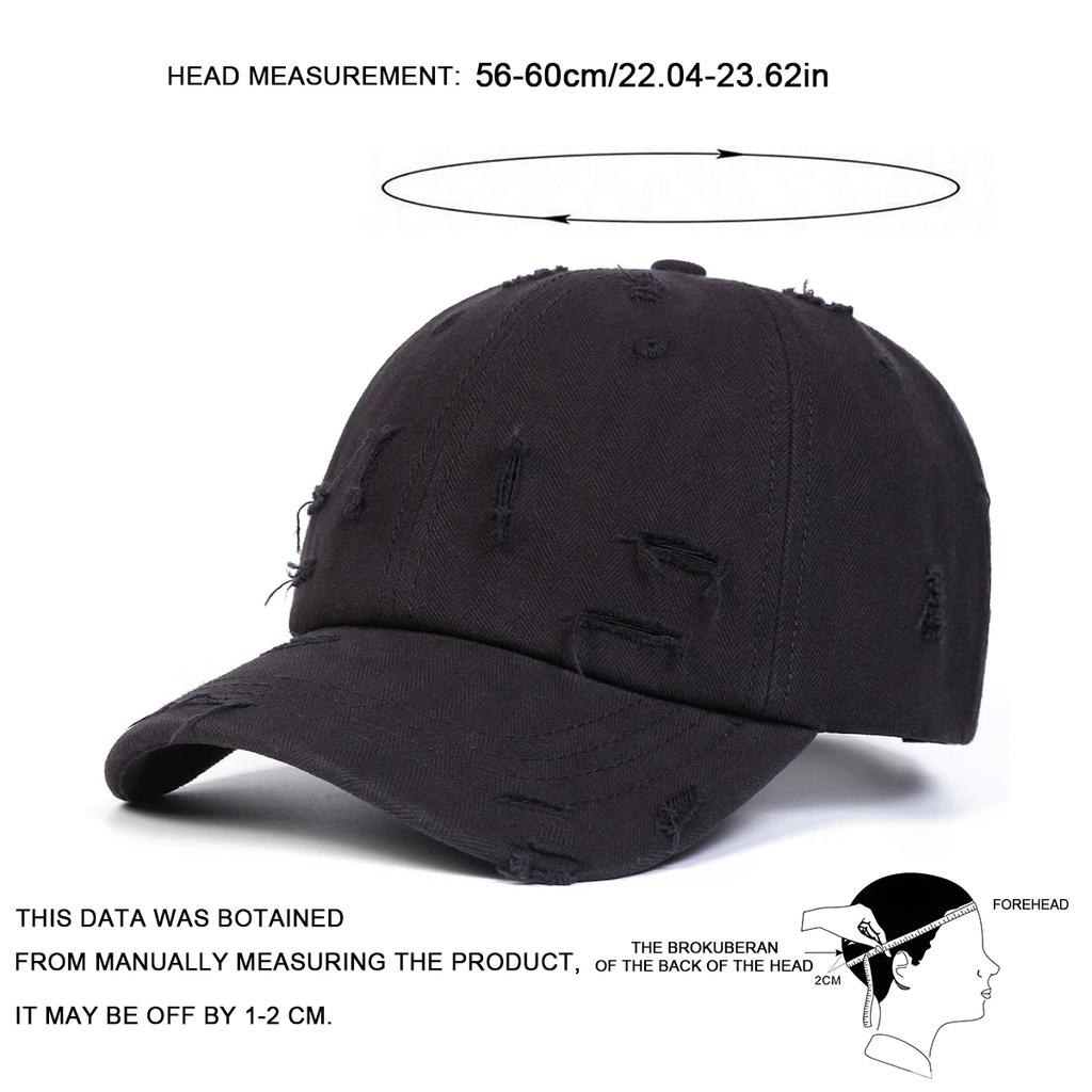 Unisex Ripped Denim Washed Baseball Caps Spring Autumn Outdoor Adjustable Casual Hats Sunscreen Hat Sports Cap