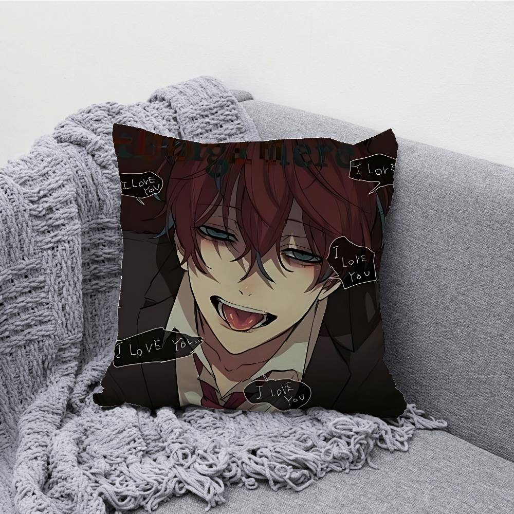 Yandere D-Doppo K-Kannonzaka Pillow Case Print Polyester Fiber 40X40 cm Home Sofa Throw Cushion Cover Decoration