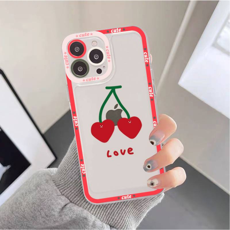 Lovely Cherry Strawberry Phone Case for iPhone 11 12 13 Mini Pro Max 14 Pro Max Case shell