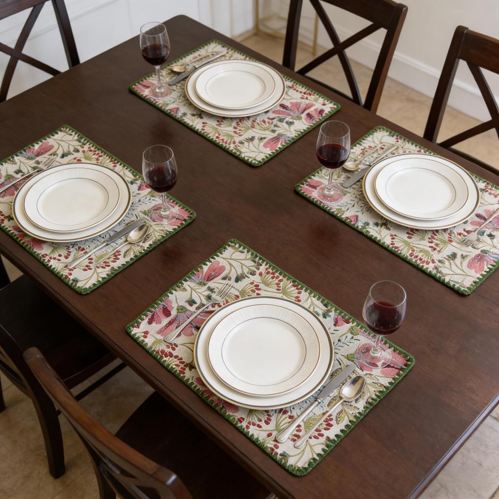 Washable Cotton Linen Table Mats 12 X 18 Inch Table Protector Dining Room Kitchen Party Wedding Festival Home Restaurant Decoration Placemats