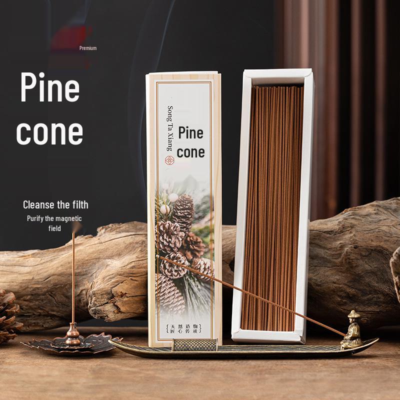 Natural Pine Cone Incense Sticks: Long-Lasting Woody Scent for Home Air Purifying and Odor Elimination