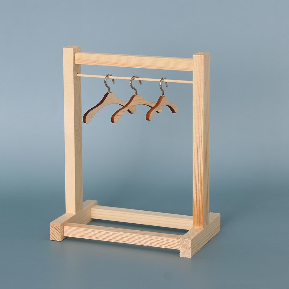 Poppen Houten Kledingrek Kleding Organizer Hangers Voor Poppen Handtas Kleding Poppen Metalen Hangers Kinderen Volwassen Speelgoed Verjaardagscadeau