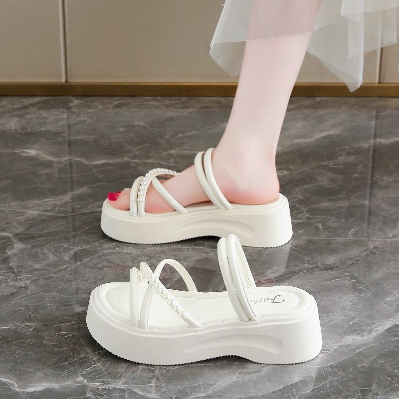 Xiaoxiangfeng office slippers summer outer wear muffin thick bottom cover toe sandals high sense 22 new