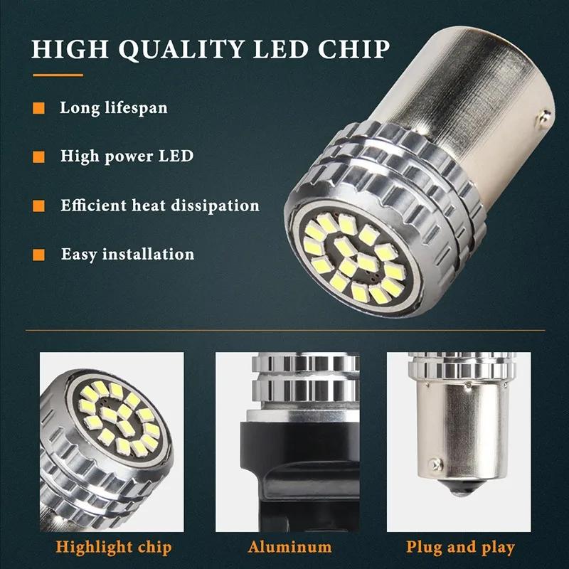 2 Stück 1156 BA15S 1157 BAY15D LED-Lampe 2015 15SMD LED-Lampen Signalleuchte Brems- Rückfahrleuchte Tagfahrlicht 12V