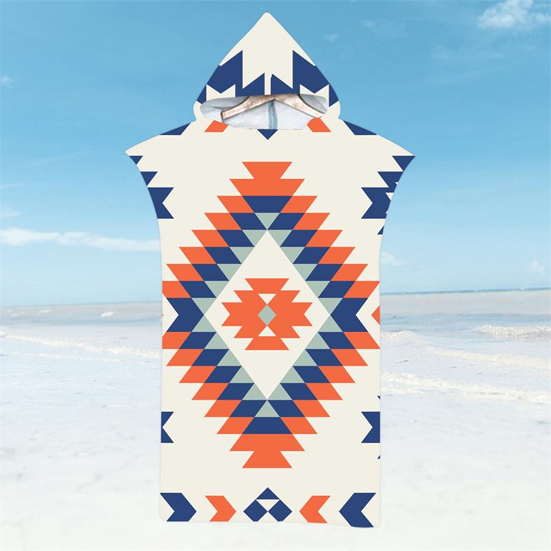 Microfiber Quick-Dry Hooded Beach Poncho Bathrobe for Adults