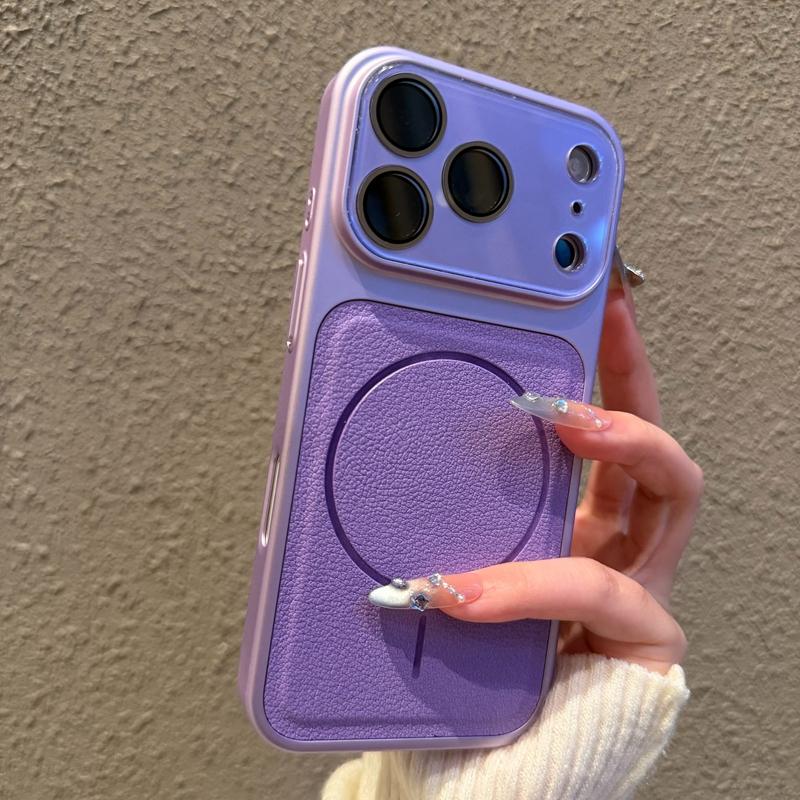 

Leather Texture Magnetic Phone Case For iPhone 11 12 13 14 15 16 17 Pro Max Magsafe Shockproof Bumper Back Cases Cover iPhone 11 Pro Max