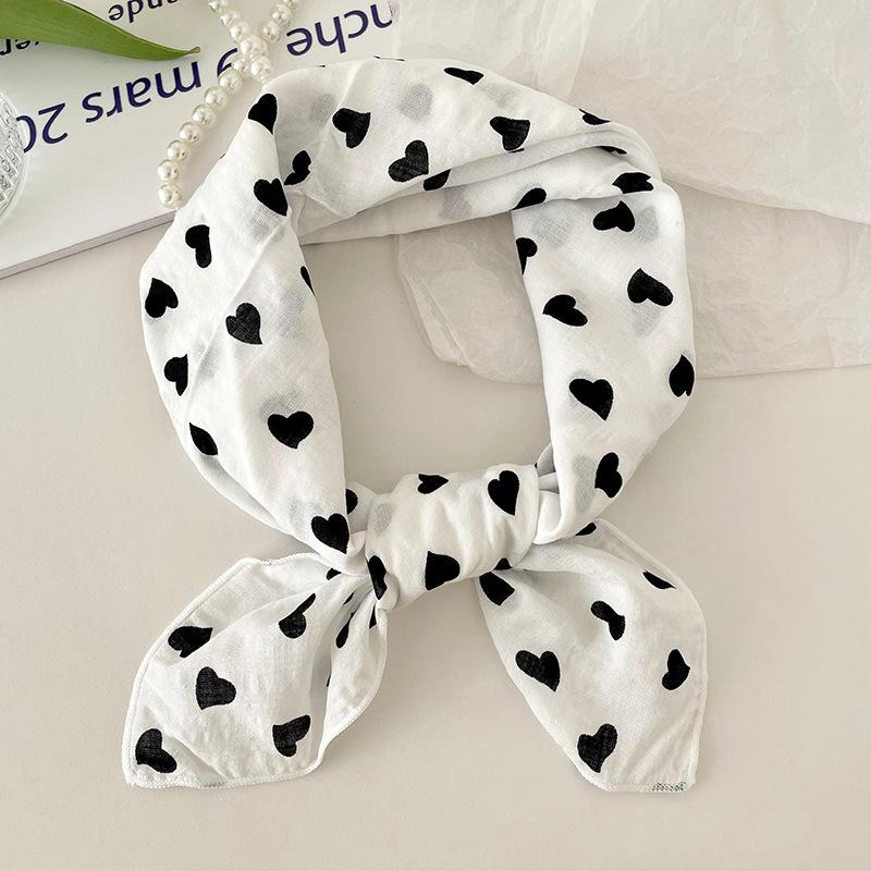 

Cotton And Linen Small Square Scarf Women S Fashion Floral Versatile Spring And Autumn Temperament Neck Protection 56 * 56 Headband Headscarf
