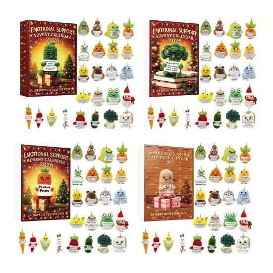 Unique Holiday Gift Emotional Support Advent Calendar, 24 Day Countdown Box with Ritualistic Unboxing Experience Inspirational Quote Acrylic Pendants,