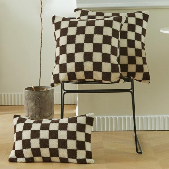 Excellent Pillow Cushion Cover Non-fading Short Plush Home Decoration