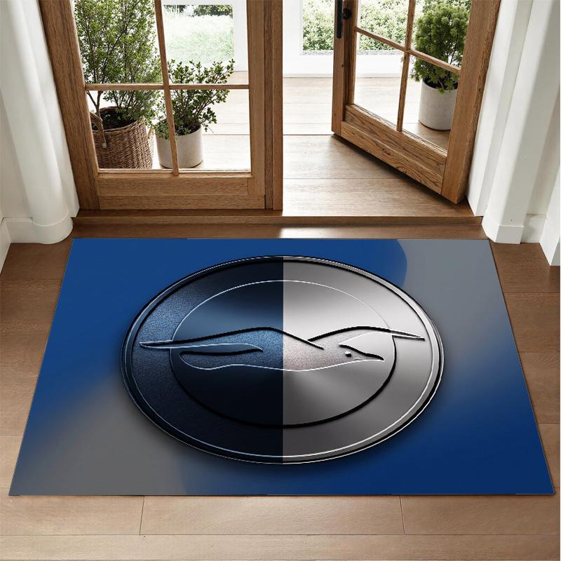 Brighton & Hove Albion Football Design Crystal Velvet Rug Soft Decorative Mat for Bedroom Entrance