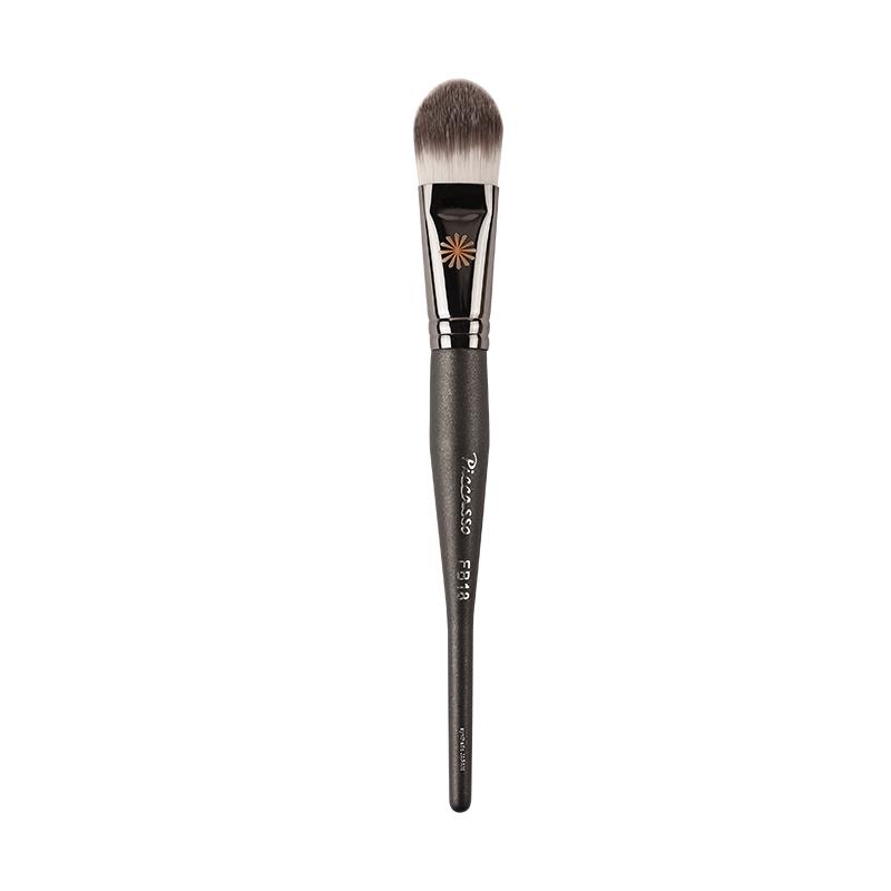 Piccasso Grey Makeup Brush FB18 Round Foundation Brush Soft Fiber Hair Solid Wood Professional Foundation Brush Grooming Brush