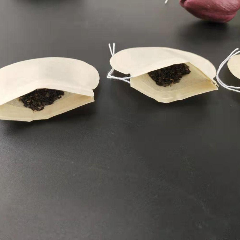 100Pcs Strainer Empty Filter Paper Teabags with String Heal Seal Spice Filters Teabags Coffeeware