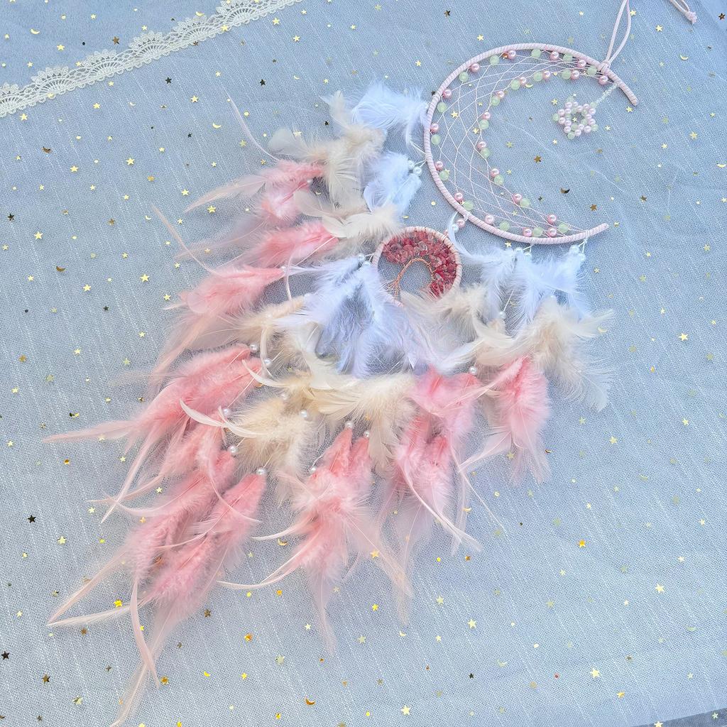 Heart Fantasy Dekorační světelné řetězy Hvězda a Měsíc Fluorescenční Lapač snů Větrná zvonkohra Závěsná dekorace Pokojová dekorace Dárek Prémiový Vzhled